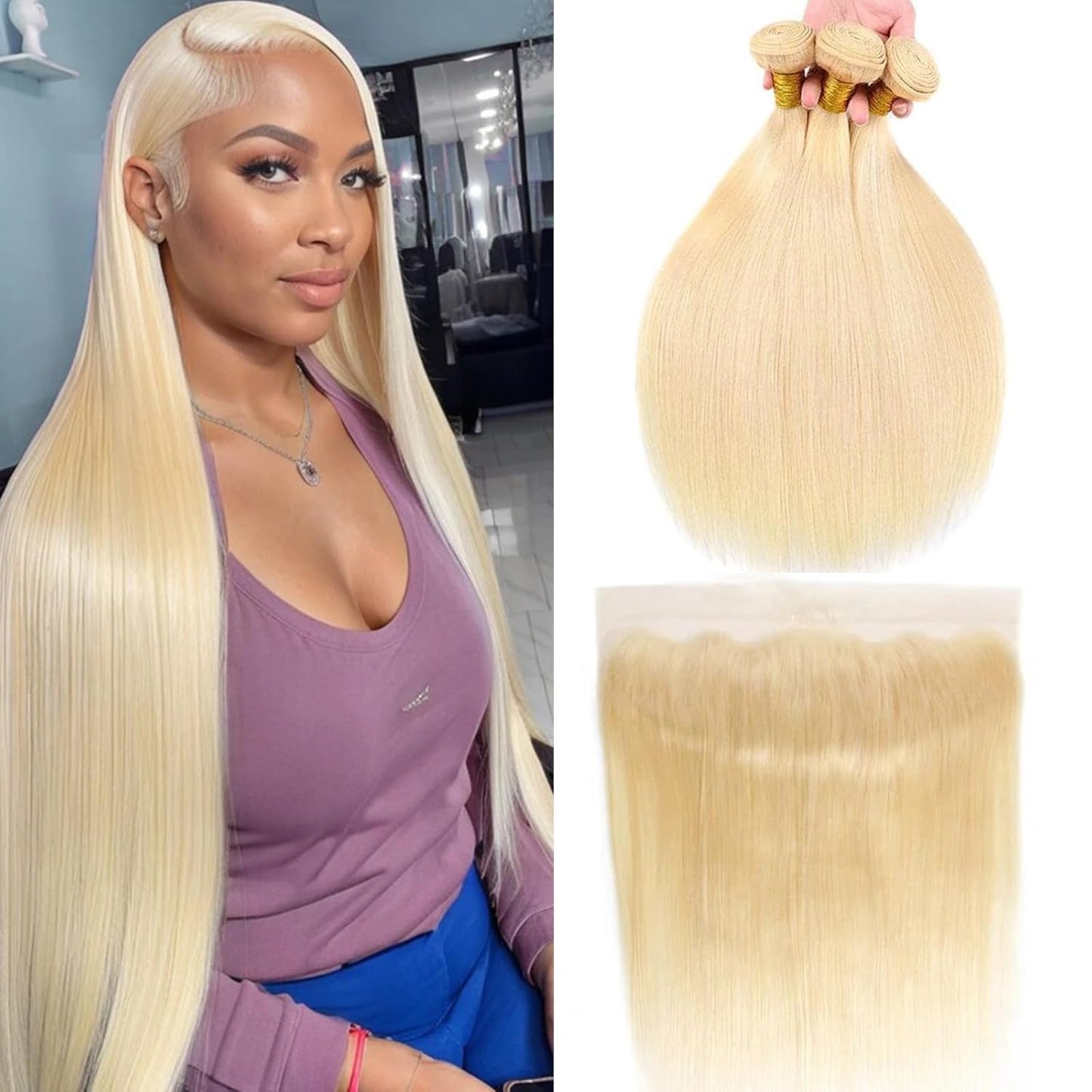 Sacred Crown TM 613 Blonde Bundles Human Hair Virgin Brazilian Hair