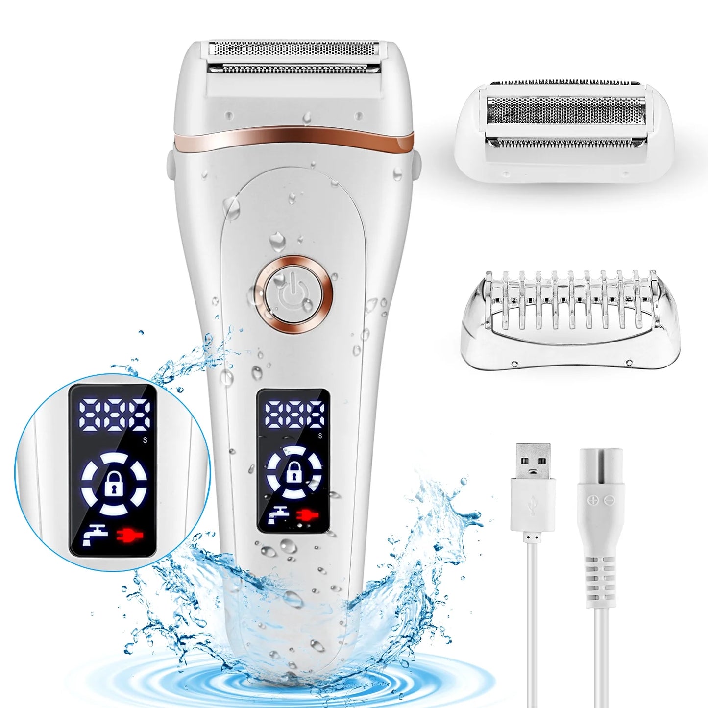 Sacred Smooth TM Rechargeable Electric Shaver for Women- Cordless & Waterproof