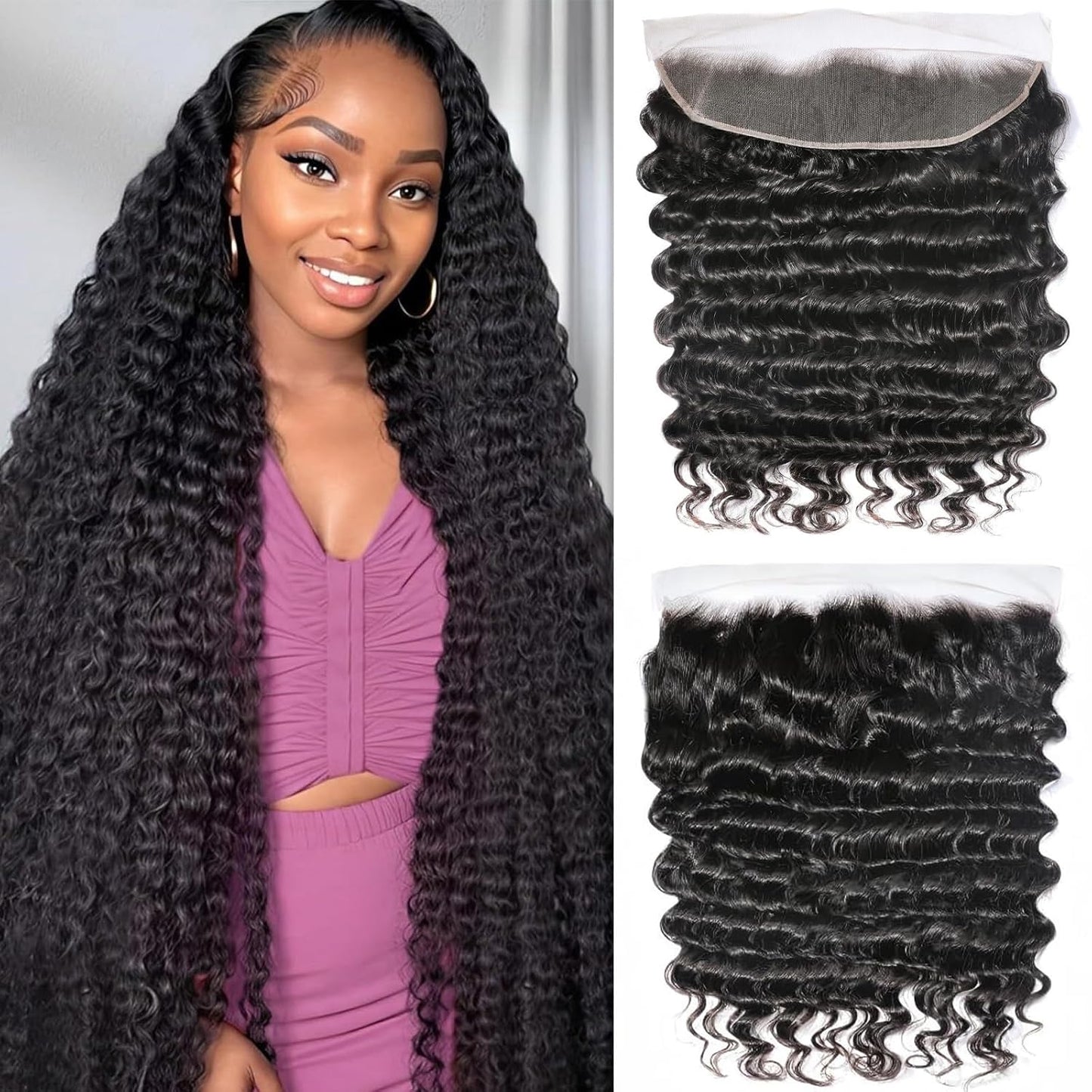 Sacred Crown TM Deep Wave Virgin Human Hair Bundles (3-4 Pieces, Multiple Lengths)