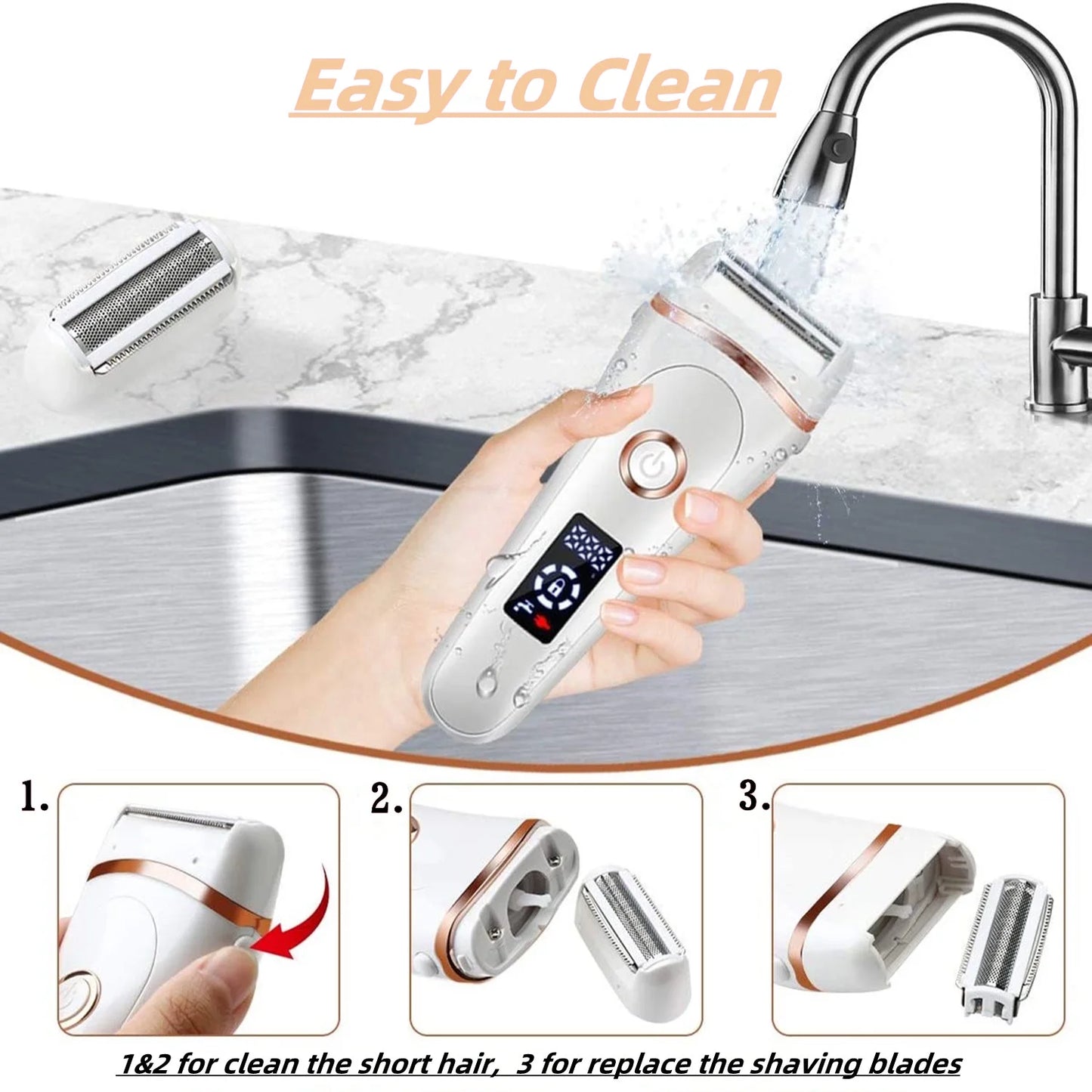 Sacred Smooth TM Rechargeable Electric Shaver for Women- Cordless & Waterproof