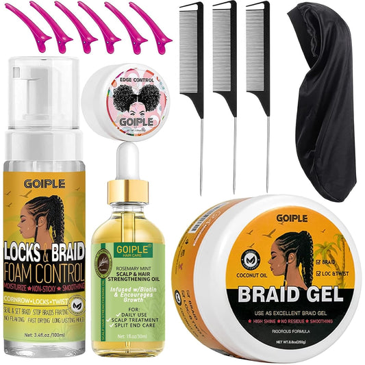Sacred  Crown Braid and Loc Care Kt - 14 piece Protective Style Set