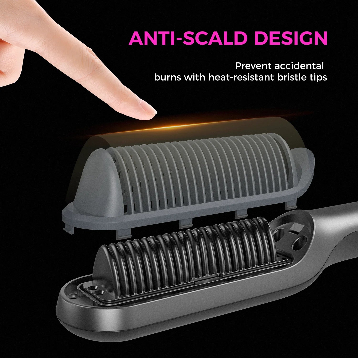 Scared Scrubs Smooth Hair Straightener Brush- Salon Quality Styling tool 