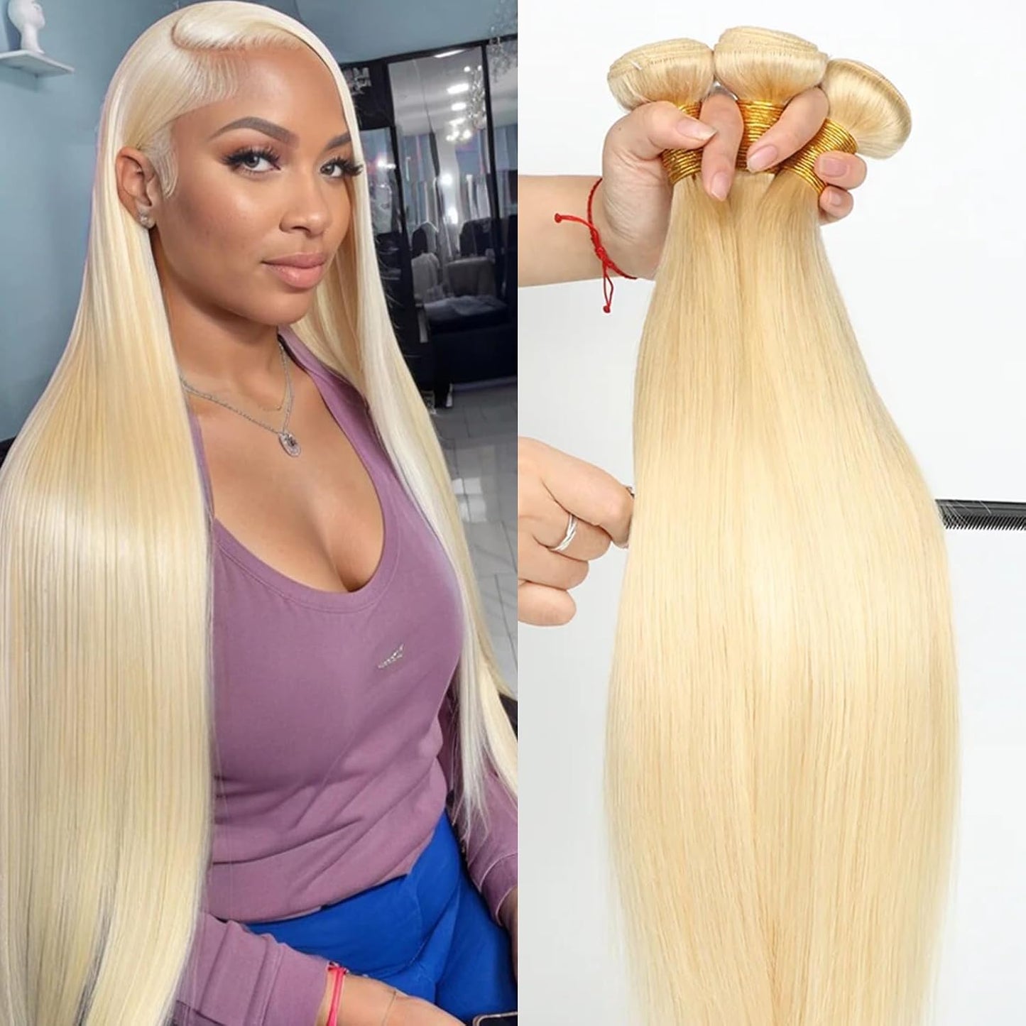 Sacred Crown TM 613 Blonde Bundles Human Hair Virgin Brazilian Hair 