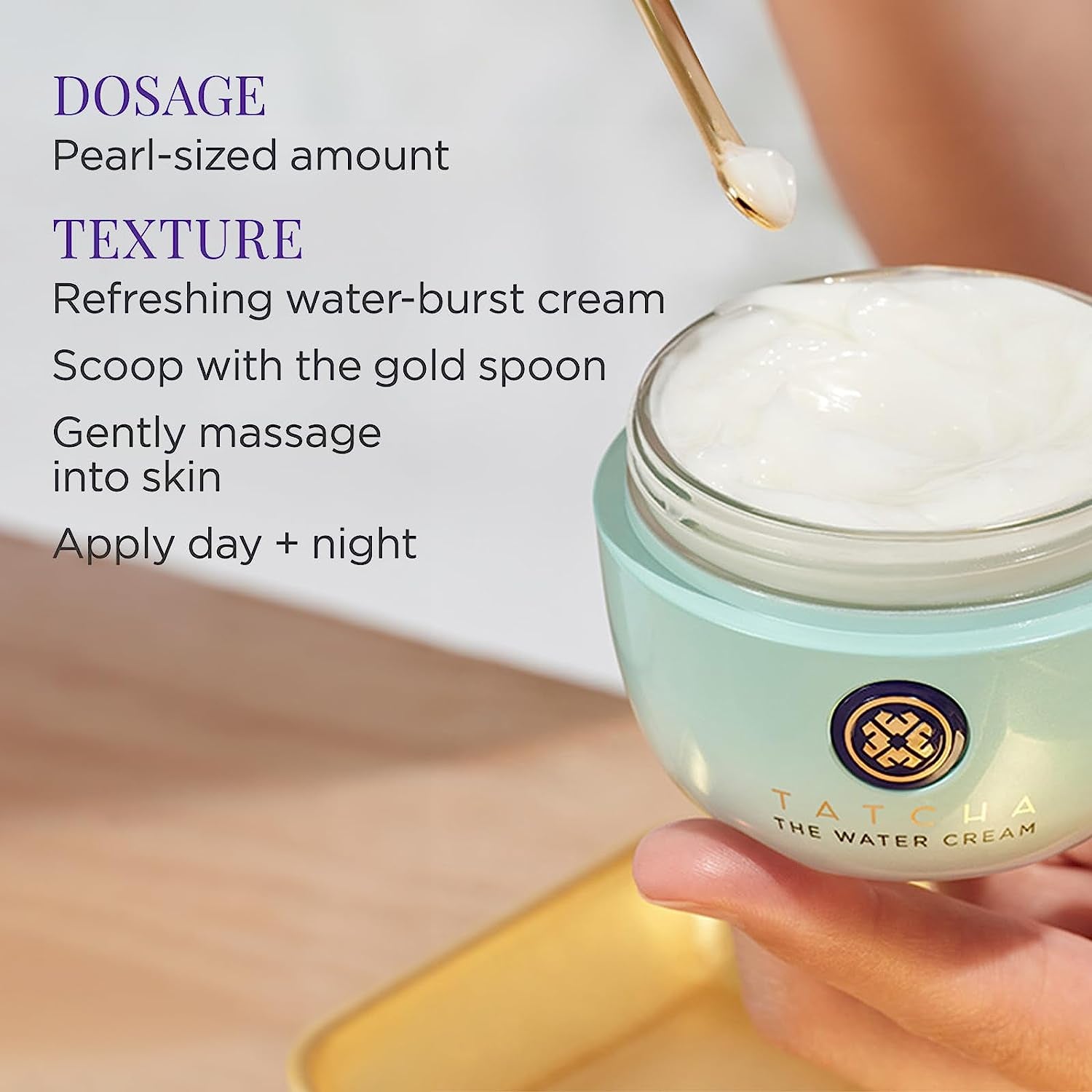 Tatcha Luxury Water Cream Sacred Hydration Ritual for Radient, Poreless Skin (0.34 oz)