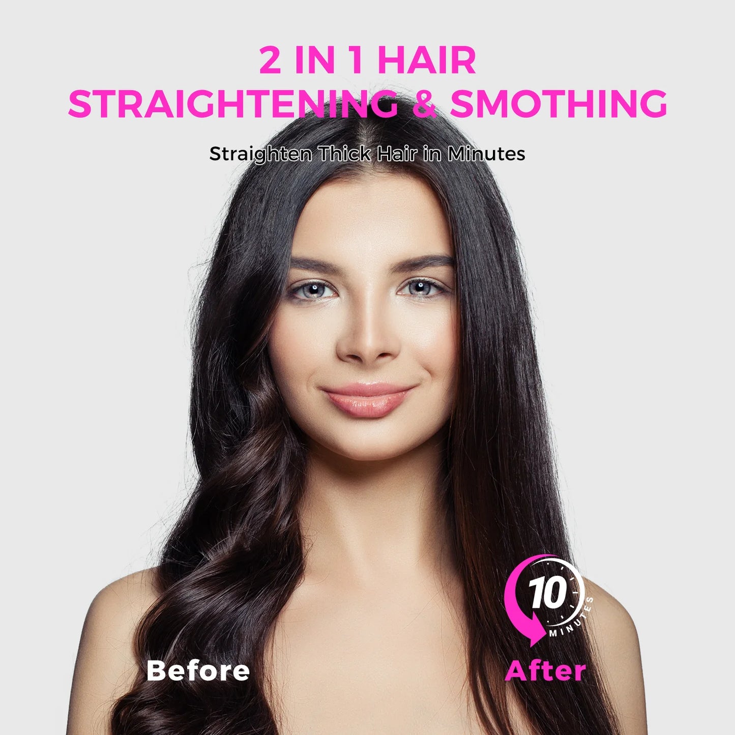Scared Scrubs Smooth Hair Straightener Brush- Salon Quality Styling tool 
