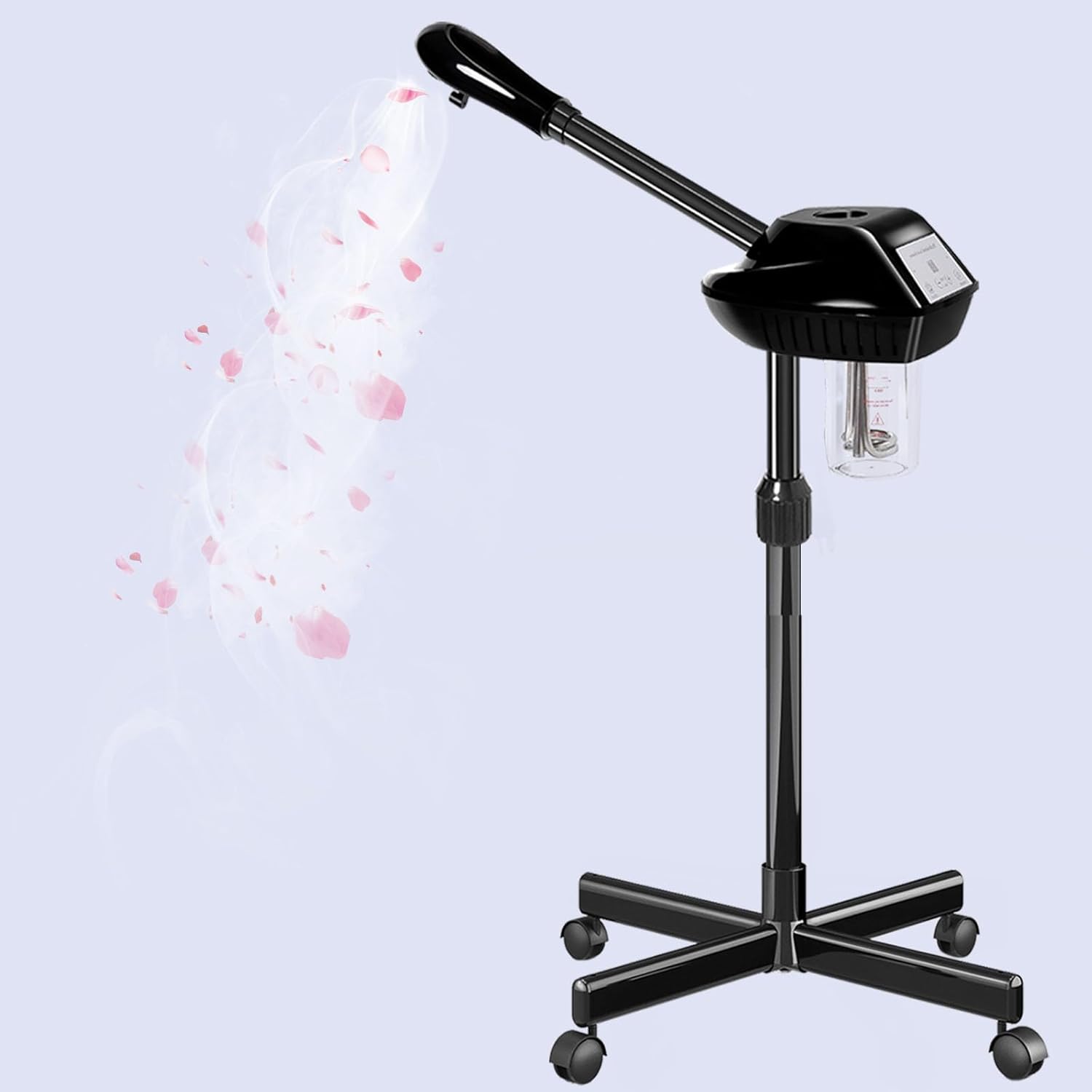 Professional Facial Steamer for Estheticians, Hot Mist & Timer Function, Stand Ozone Facial Steamer on Wheels for Spa Beauty, Home Use