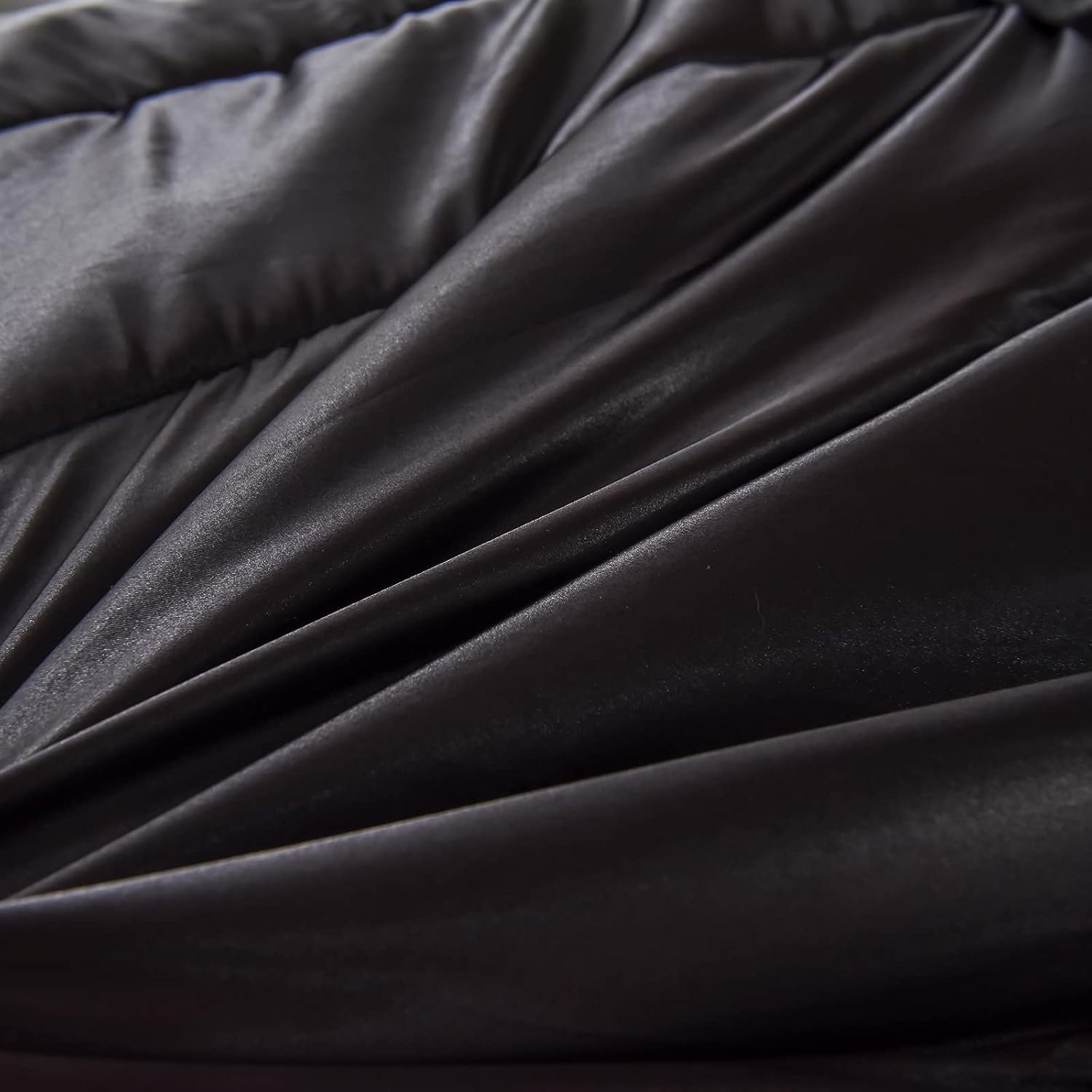 Sacred SlumberTM Silk Satin Comforter Set- Black Queen Set for Elevated Rest