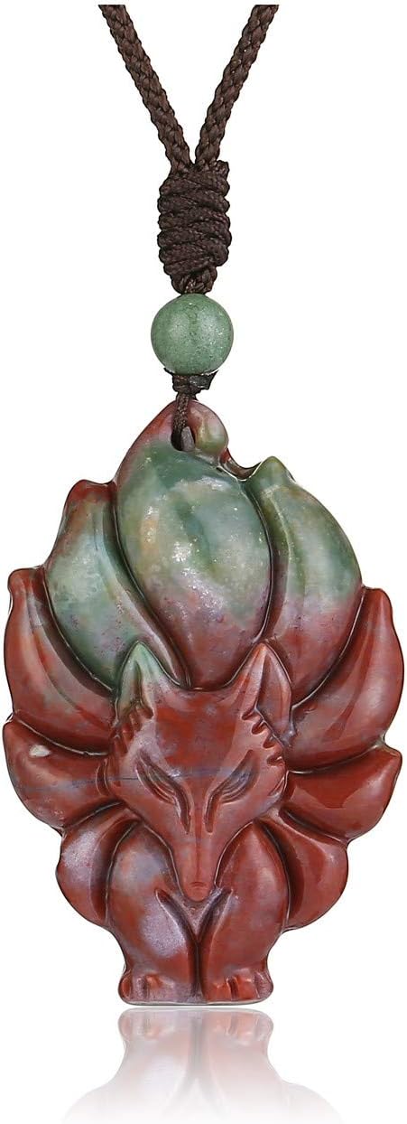 Sacred Guardian — Ice Obsidian & Fluorite Fox Amulet Necklace