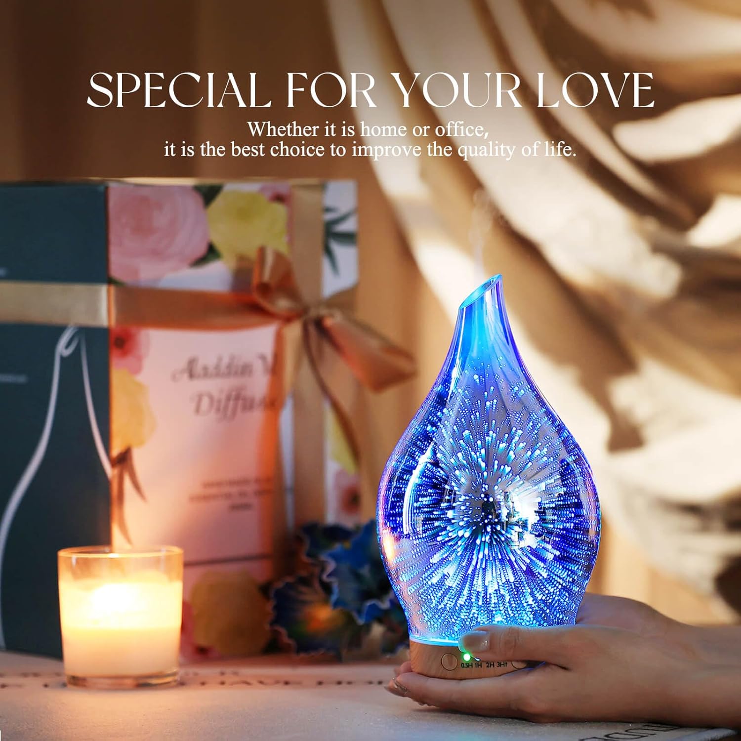 Sacred Glow — 3D Glass Aromatherapy Diffuser