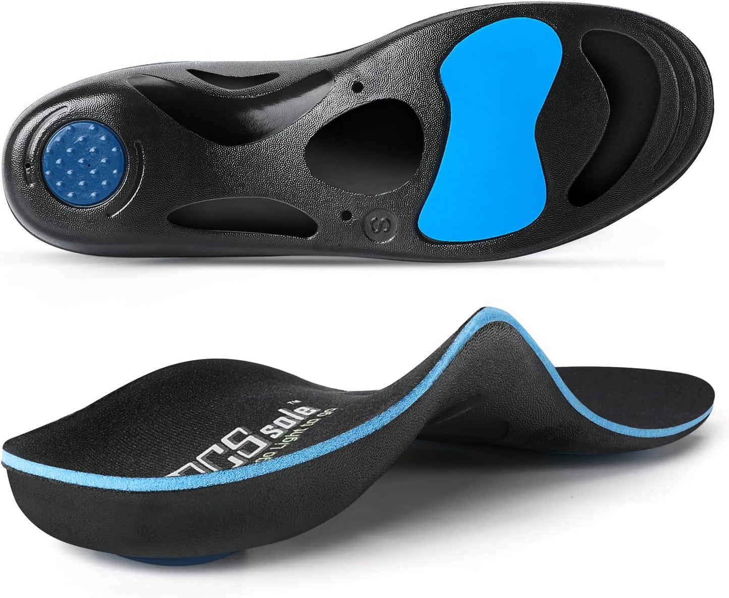 Orthotic Insoles with High & Medium Arch Support - Comfort Gel Work Boot Insert for Flat Feet, Plantar Fasciitis, Running, Walking, over Pronation for Men and Women