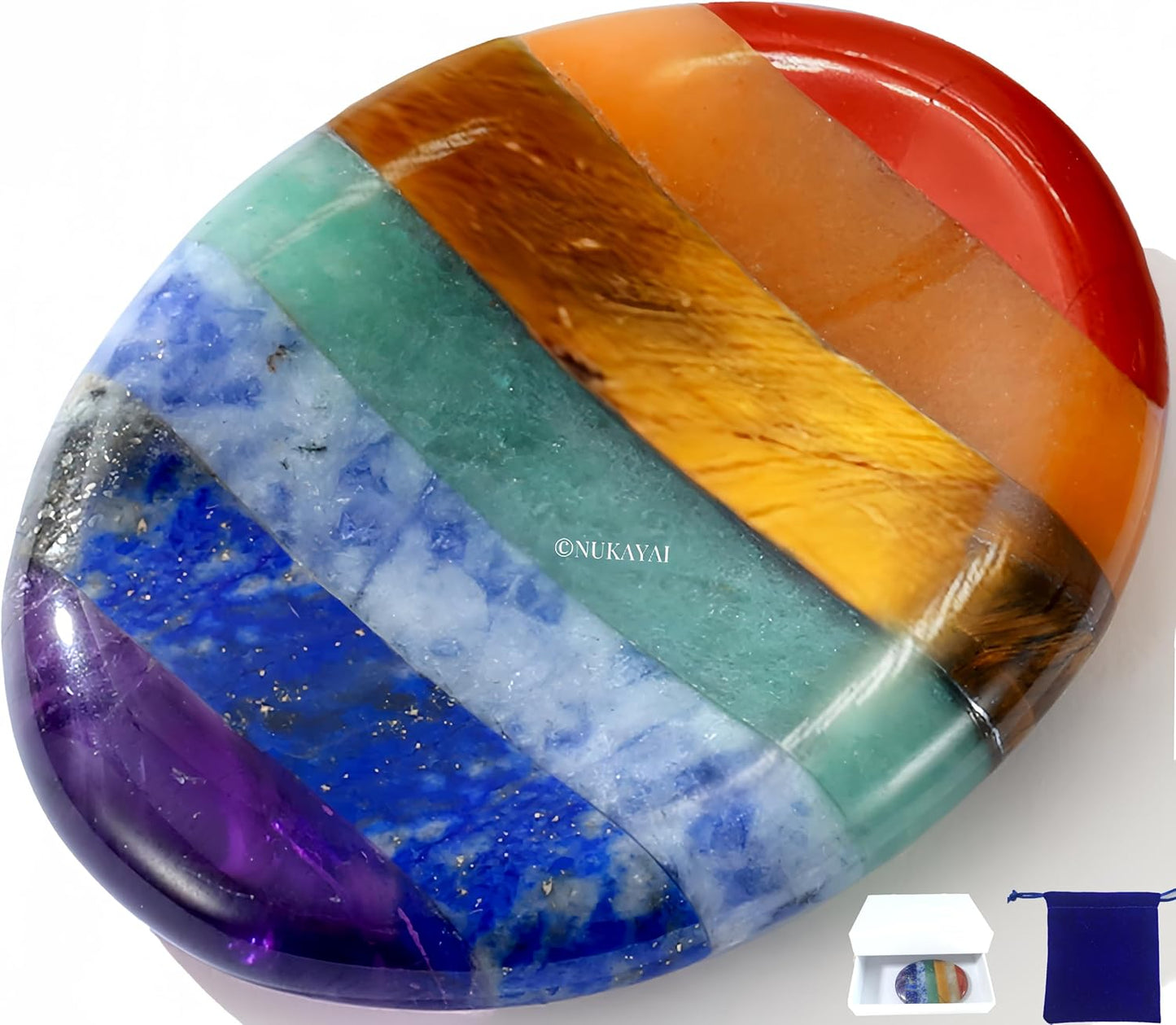 Sacred Balance — 7-Chakra Teardrop Worry Stone