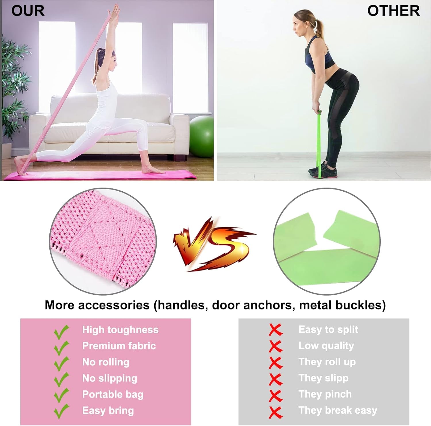 Sacred Strength — Premium Fabric Resistance Band Set