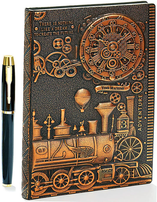 Sacred Scrubs Collection TM Unisex Copper-Embroidered Journal with Gold detailing & Diamond inspired pen/ Luxury wellness writing set