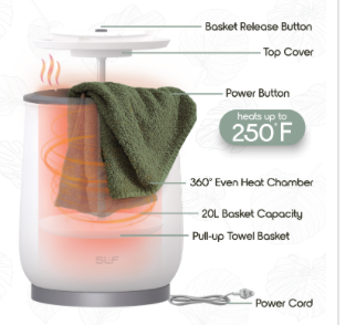 Sacred WarmthTM Electric Towel Warmer - Spa-Grade 20L Bucket for Oversized Towels