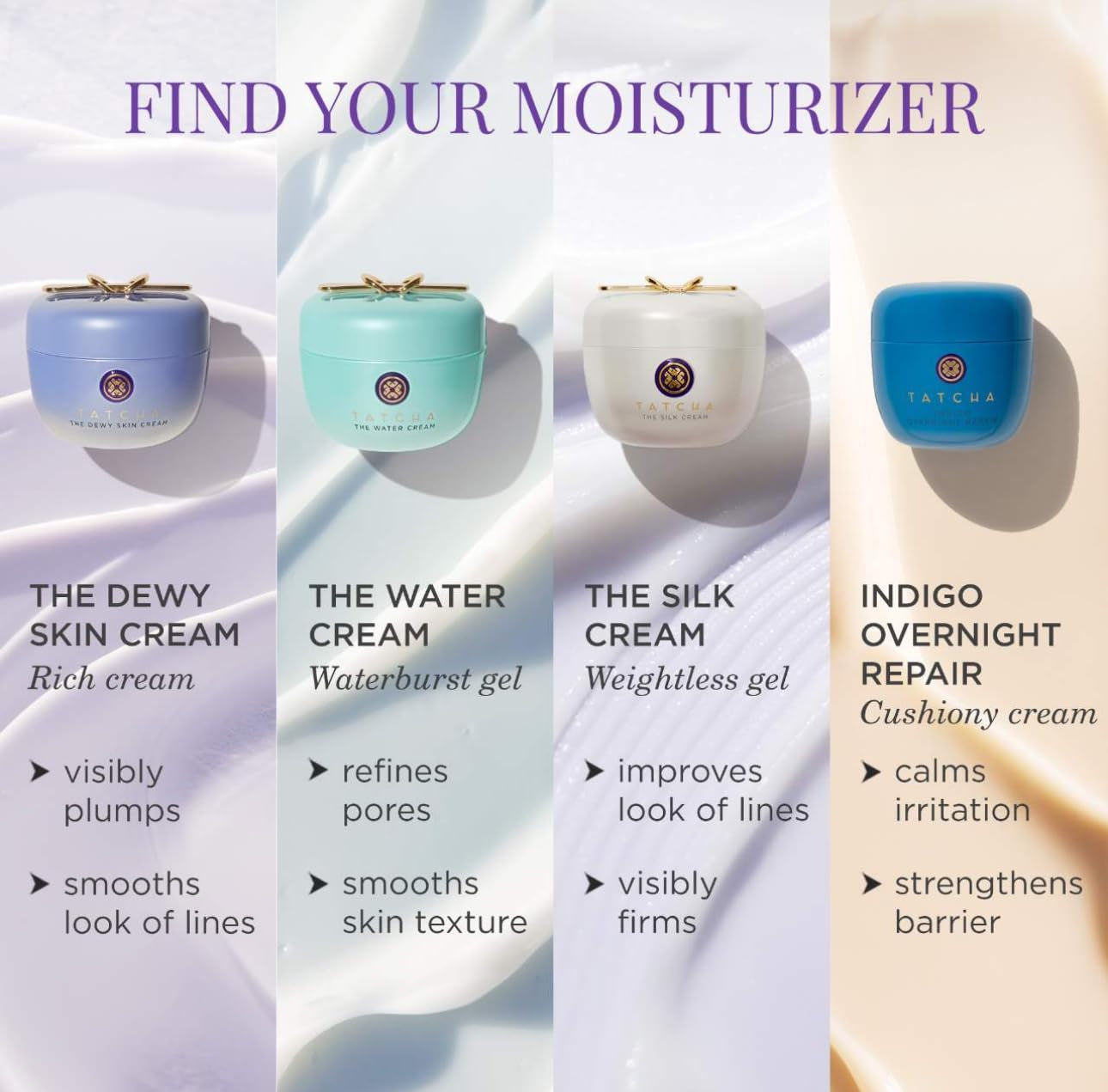 Tatcha Luxury Water Cream Sacred Hydration Ritual for Radient, Poreless Skin (0.34 oz)
