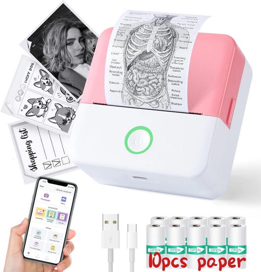 Sacred Prints TM Portable Thermal Mini Printer - Inkless, Wireless & Compact